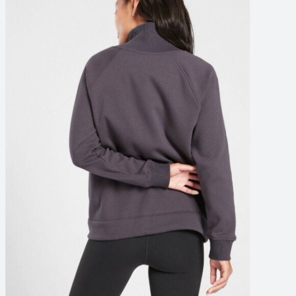 Athleta Cozy Karma Size Zip Funnel Neck Sweatshirt Size Medium - Picture 3 of 8